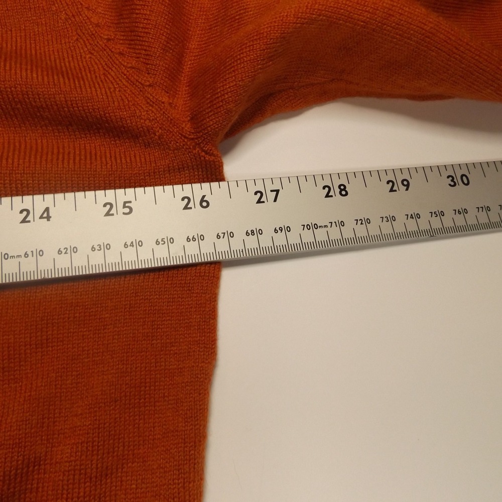 ORVIS  Mens Burnt Orange 100% Merino Wool Quarter Zip Sweater XXL - Picture 8 of 9